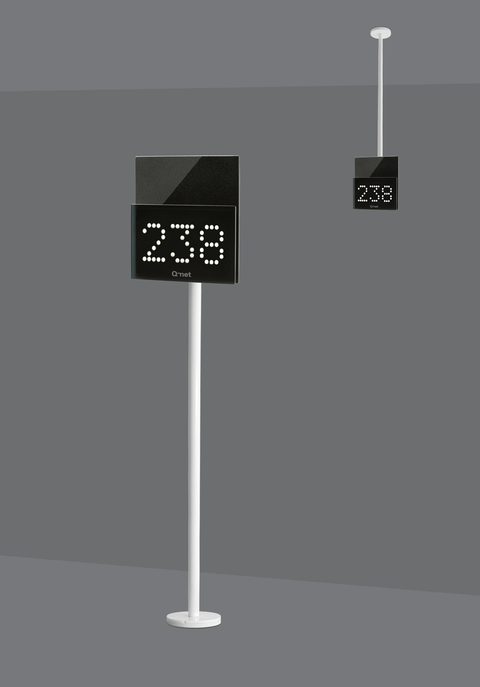 White ceiling/desk display mount tube